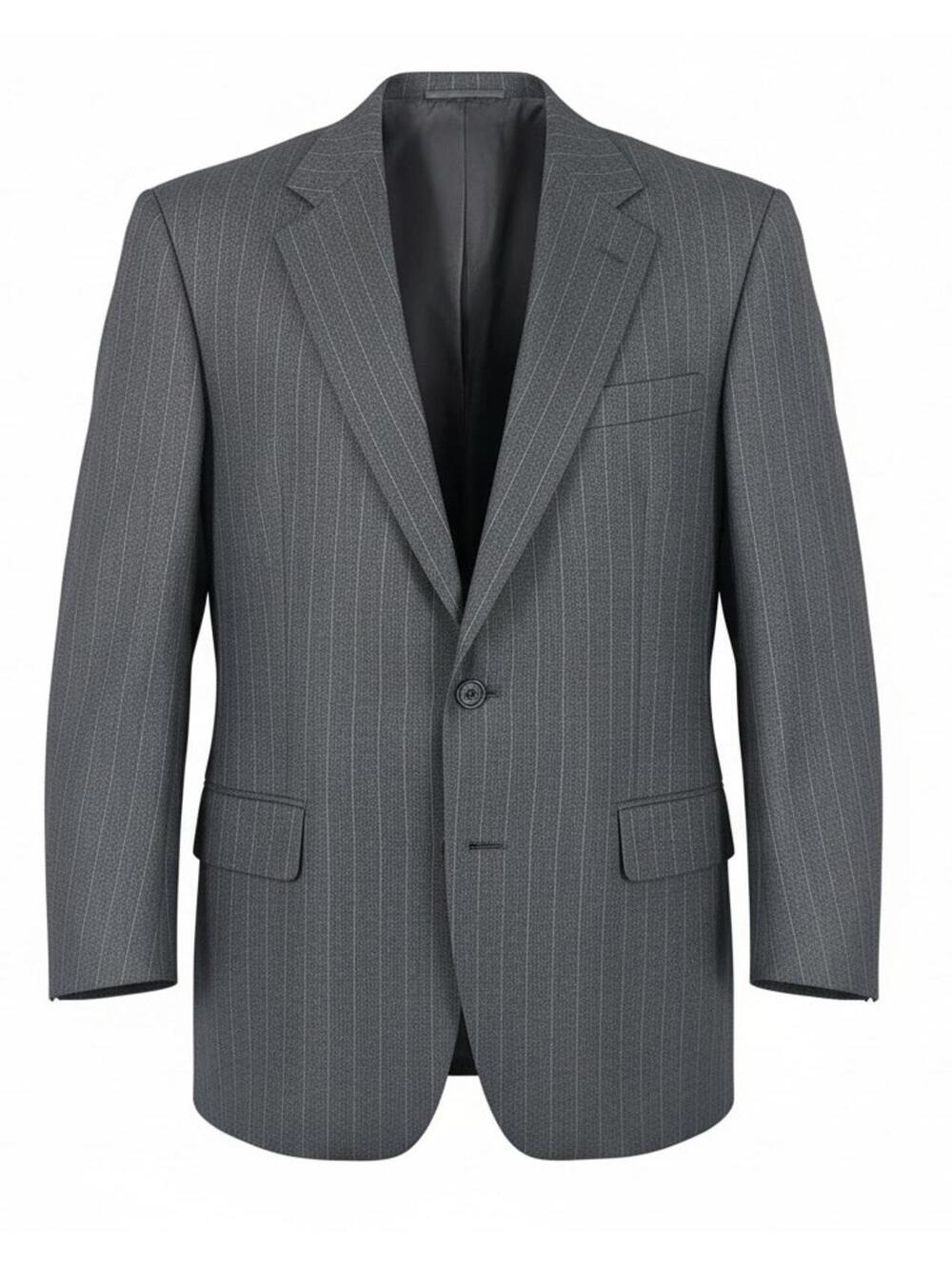 Vintage Hickey Freeman Gorsart Gray White Pinstripe Wool Blazer 42R 1994 USA
